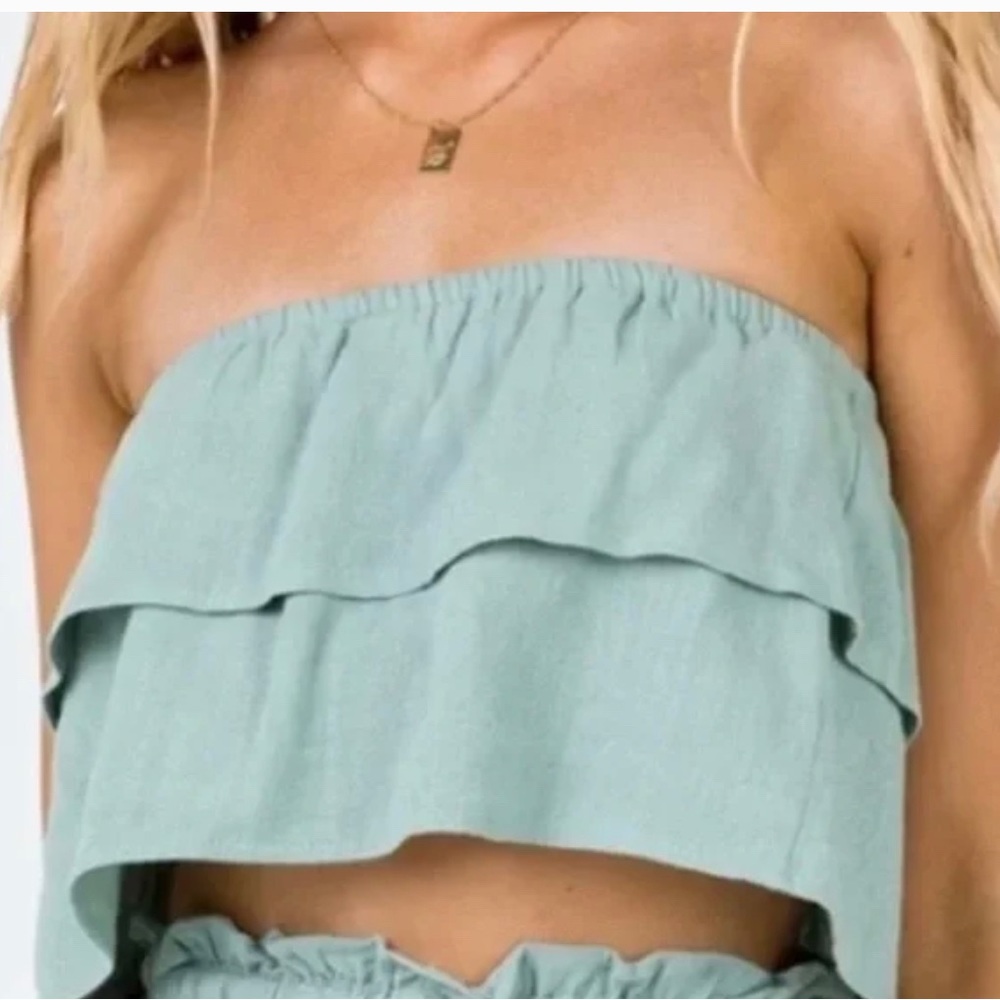 Princess Polly Light Blue Crop Top